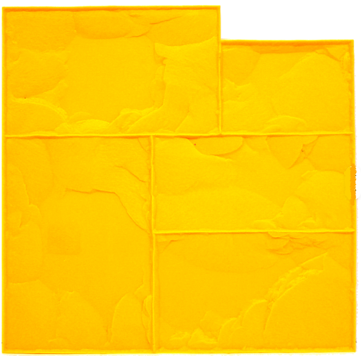 [#5005] Urethane Imprint Concrete Mat Ashlar Cut Stone Yellow Texture 24''x24'' with Handle 